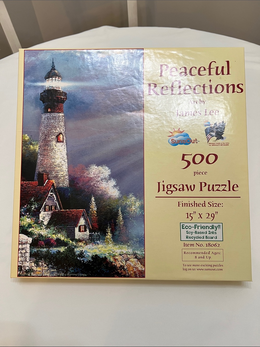 Peaceful Reflections Lighthouses 500 Piece Jigsaw Puzzle by James Lee SunsOut